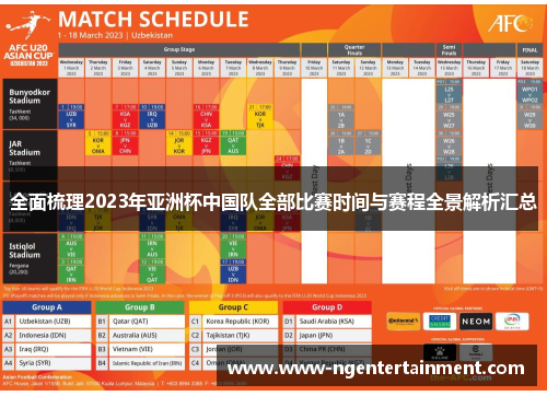 全面梳理2023年亚洲杯中国队全部比赛时间与赛程全景解析汇总